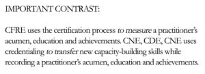 CFRE vs. CNE, CDE, CNC