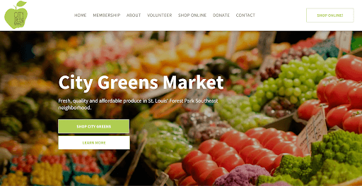 City Greens Market website home page