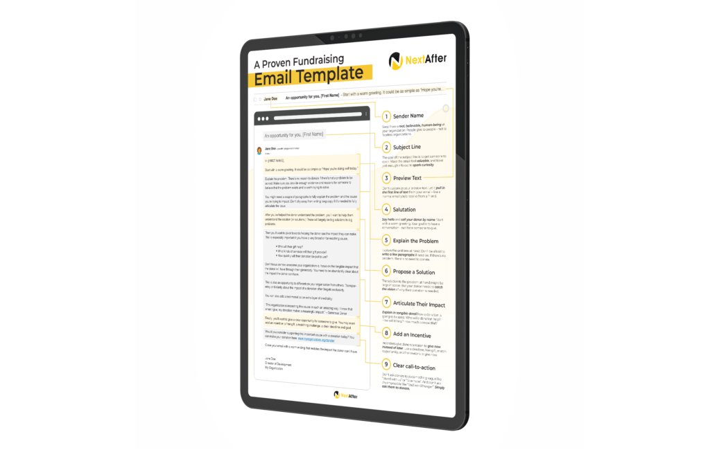 Email Fundraising Template on iPad