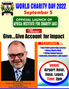 John Thompson - Africa Institute for Charity JIMMY LAROSE