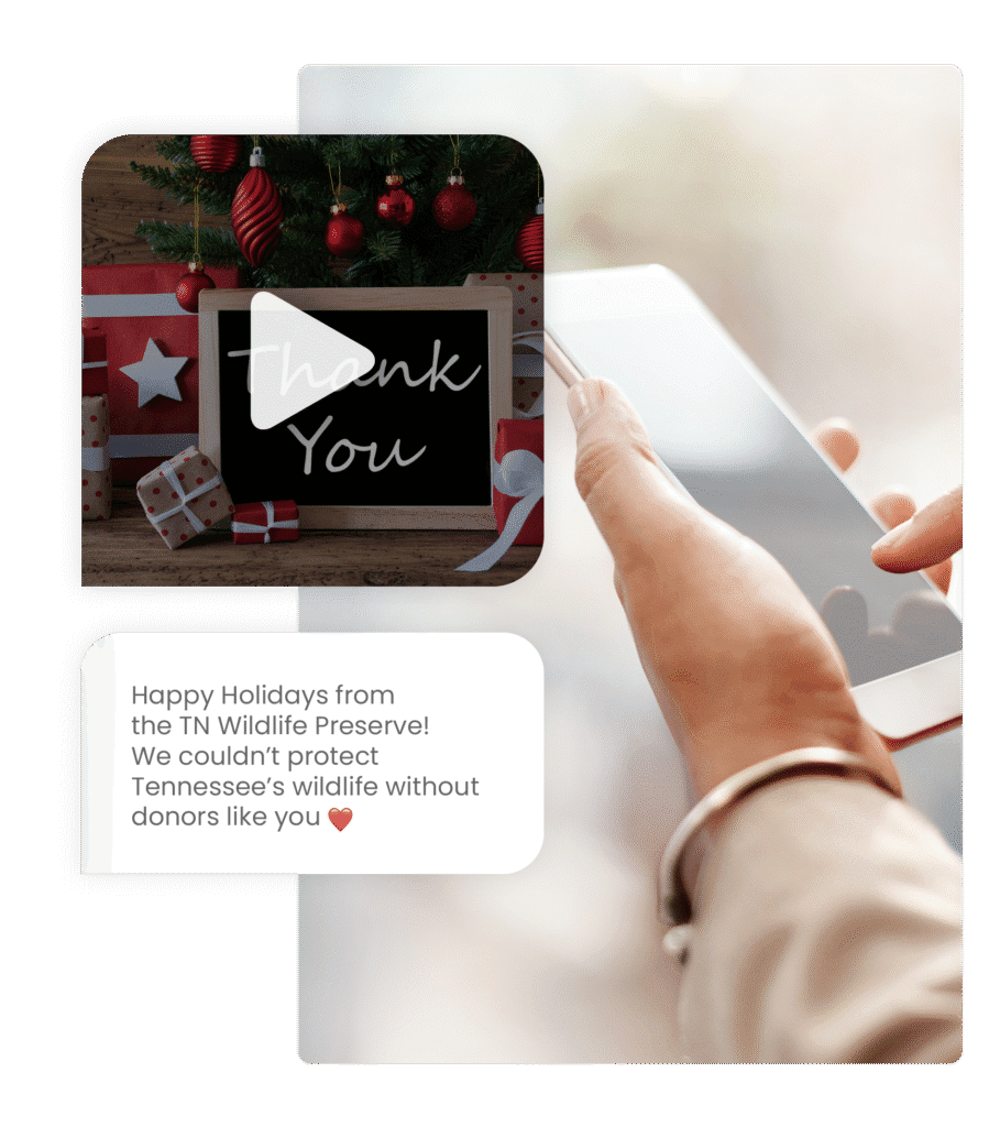 An example of a nonprofit text message including a video.